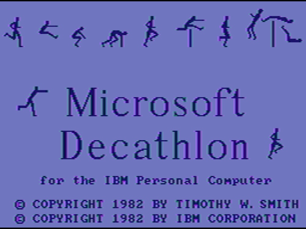 Title Screen of Microsoft Decathlon for DOS